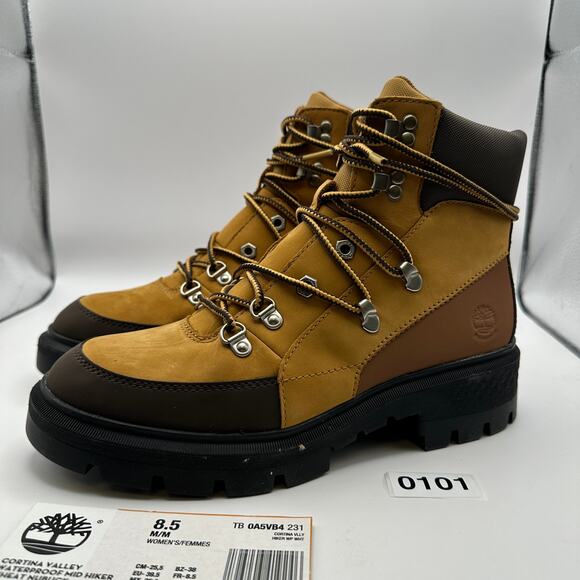 Timberland Womens 8.5 Cortina Valley Waterproof Mid Hiker Wheat - Picture 1 of 7